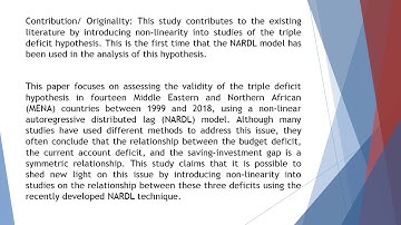 A Non Linear Autoreggresive Distributed Lag Analysis of the Triple Deficit Hypothesis in the Mena Re