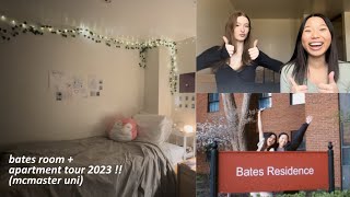 mcmaster uni dorm room + apartment tour! bates res 2023