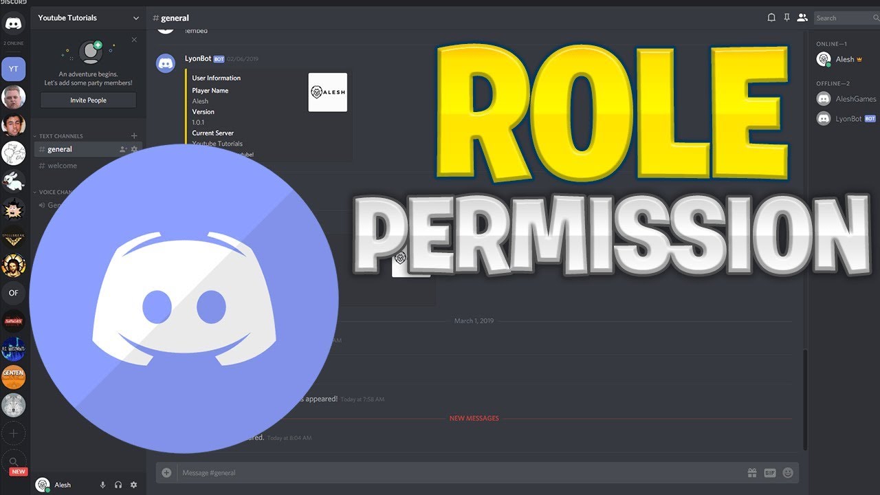 Make Your Own Discord Bot | Role Permissions (2019) - YouTube