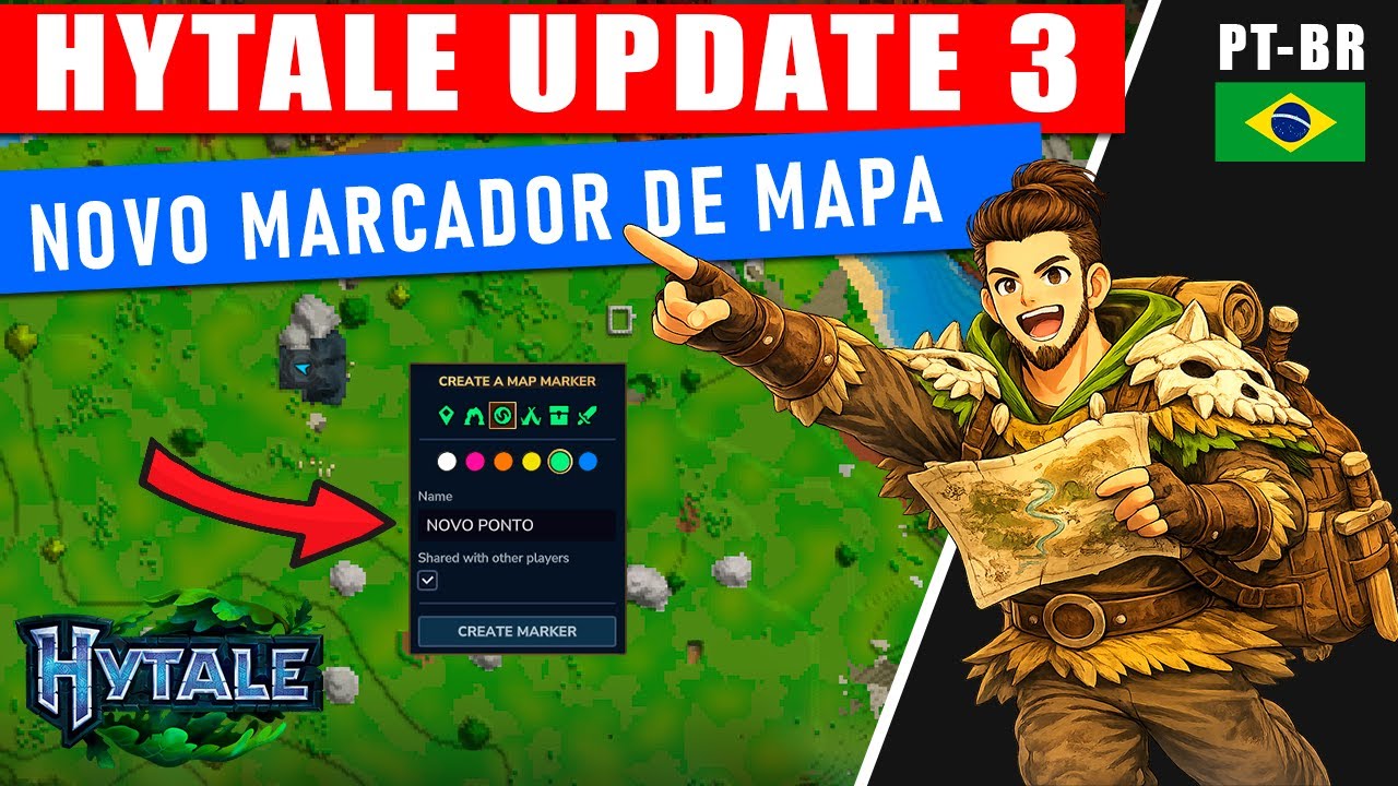UPDATE 3 do HYTALE CHEGOU! Marcadores no MAPA, NECROMANCIA E +! #hytale ...