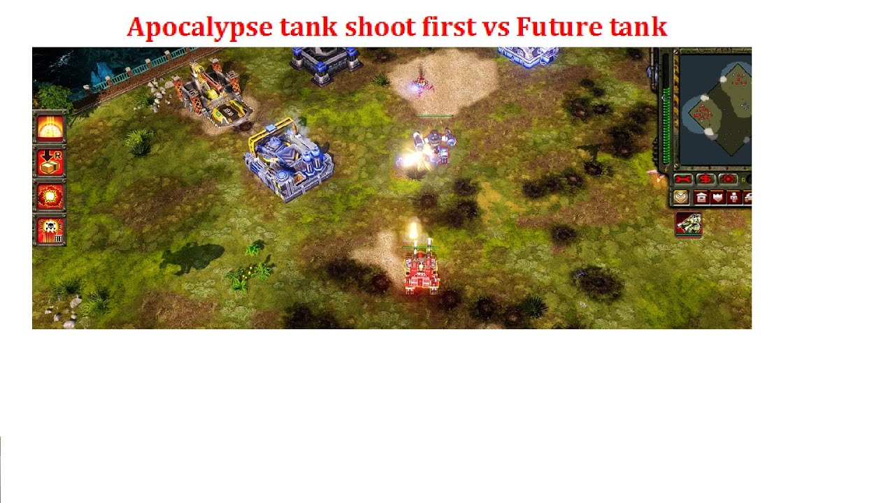 C&C Red Alert 3 Uprising: Apocalypse tank shoot first vs Future tank ...