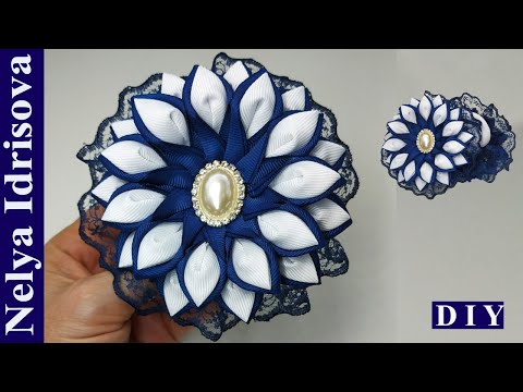 Цветы из репсовой ленты ? DIY ? KANZASHI From Reps Tape