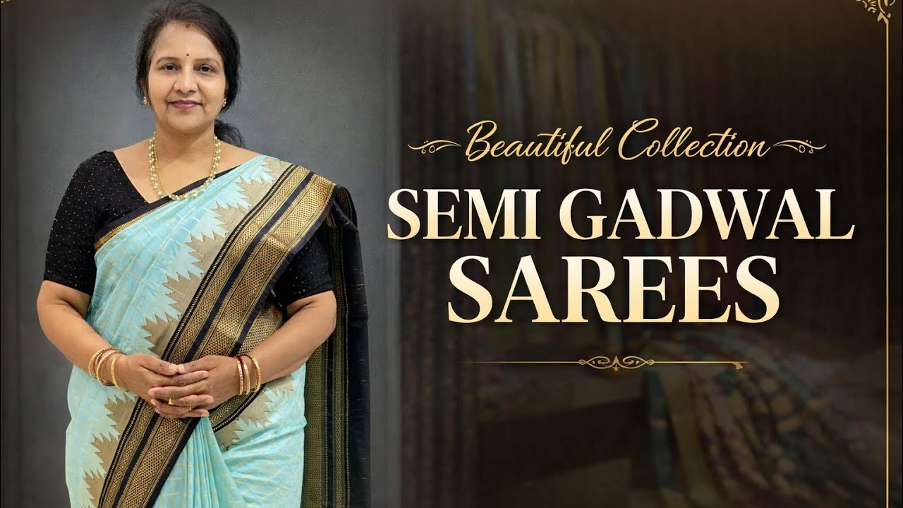 Beautiful Collection Semi Gadwal Sarees | Padmaja Saree Mandir 