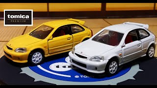 Tomica Premium No.37: Honda Civic EK9 Type R White & Yellow (Release Commemoration Version)