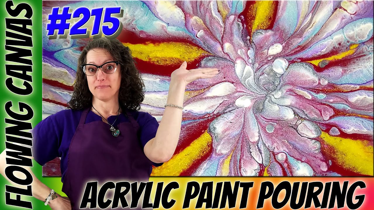 (215) Acrylic Pour Technique Cup Bottom Reverse Flower Dip Fluid Art ...