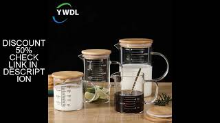 250-1000ml Household Food Grade Glass Measuring Cups Kettle Kitchen Milk Tea with Lid and Handle Lab