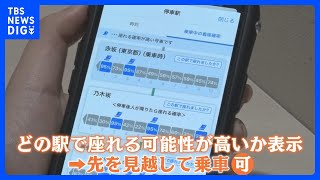 日本初“電車で座れる確率”がわかるサービス開始！毎日の通勤の手助けに　椅子取りゲームにはもうならない！？｜TBS NEWS DIG screenshot 3