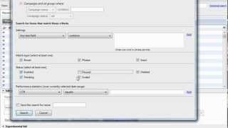 Adwords Editor Training Tutorials 15: Advanced Search