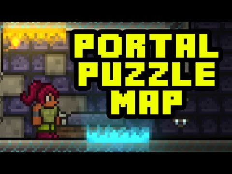 Let's Play Terraria 1.3 - Portal Adventure Map! - Portal Puzzles In Terraria 1.3!