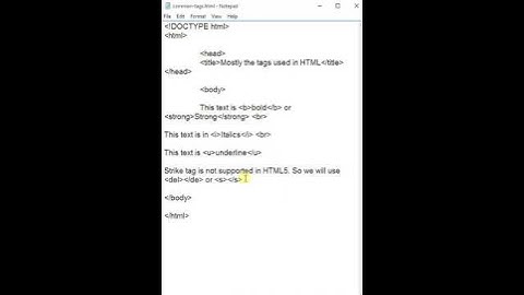 Commonly Used HTML Tags Explained | HTML Short for Beginners