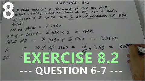 Class 8th Maths: Comparing Quantities Exercise 8.2 Question 6-7  NCERT solutions for class 8 maths