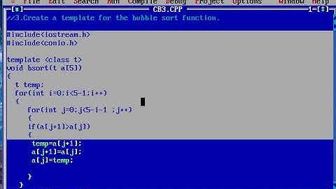 Create a template for the bubble sort function.