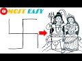 How to draw lord shiva  mata parvati from swastik directly using black sketch  step by step