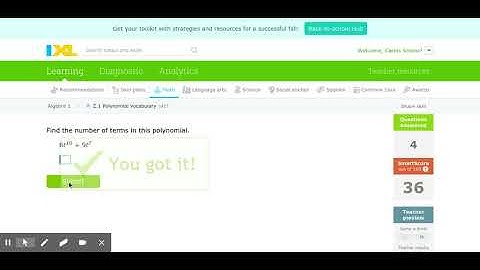 LT4b IXL SKill  Z 1 Polynomial Vocabulary
