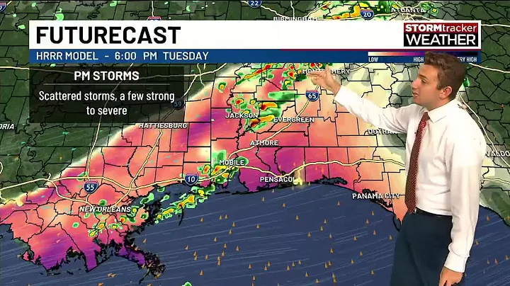 Chances for scattered storms, a few strong to severe