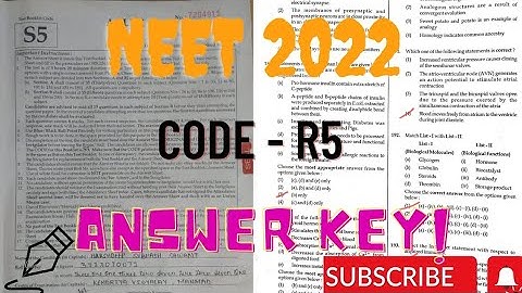 NEET 2022 Answer key of code R5 and correction. #neet2022 #answerkey