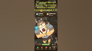 How to unlock 31 august Memefi Secret Tap Combo Reward 1 million Memefi Coins code today (2,2,2,2)