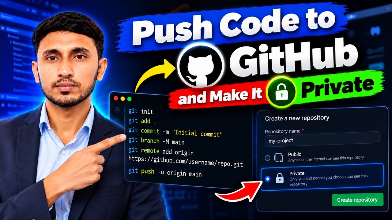 How Do I Push My Code to The My GitHub and Make it Private - YouTube