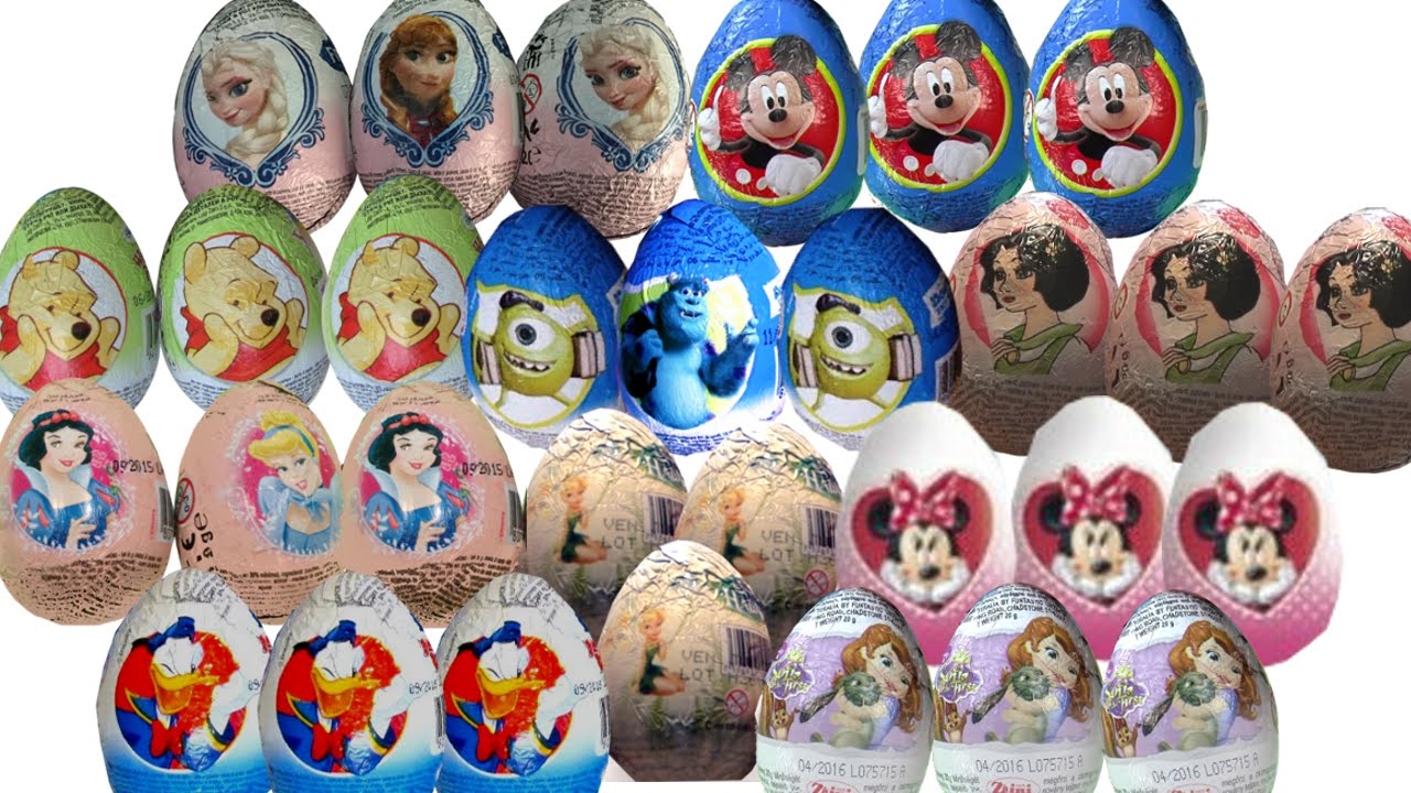 10種類 33個 のディズニーエッグチョコの開封 33 Chocolate Eggs Which Have 10 Difference Kinds Of Disney Characters Youtube