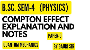 Compton Effect || Quantum Mechanics || B.Sc. Sem-4 || IIT-JAM || BBMKU || By Gauri Sir