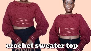 Attempting to crochet sweater top as a beginner (almost failed)