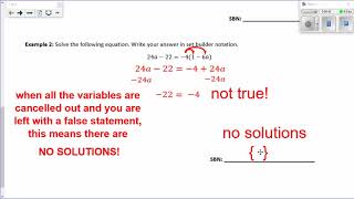 Algebra Honors | One, Infinite, or No Solutions (u2A d4)