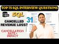 Revenue Lost to Order Cancellations | Cancellation Rate + Revenue Impact Analysis |SQL Interview #31