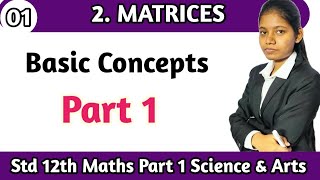 Class 12 mathematics chapter 2 matrices basic concepts part 1 Science and arts lecture 1