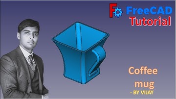 FreeCAD Tutorial : How to make a Coffee mug || By Vijay #freecad #cad #3dmodeling #design