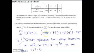2024 AP Calculus AB & BC Free Response #1