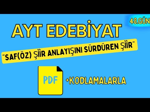 SAF (ÖZ) ŞİİR  / 65 Günde AYT Edebiyat Kampı / 48. GÜN