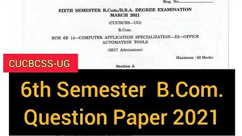 OFFICE AUTOMATION TOOLS      |       6th Sem  B.Com.  Question Paper 2021  #calicut #university