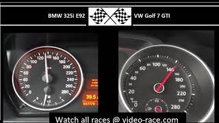BMW 325i E92 VS. VW Golf 7 GTI - Acceleration 0-100km/h