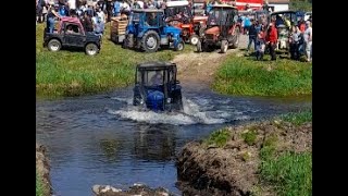 Traktoriáda Bítovčice - průjezd brodem a spanilá jízda,  Zetor v akci, Tractor passes through a ford