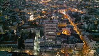 Zgrada Politika - Sumrak, Snimak Dronom, Aerial Sunset Video Of The Politika Building 4K