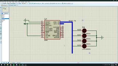 Simulación Leds en Proteus con microcontrolador 8086