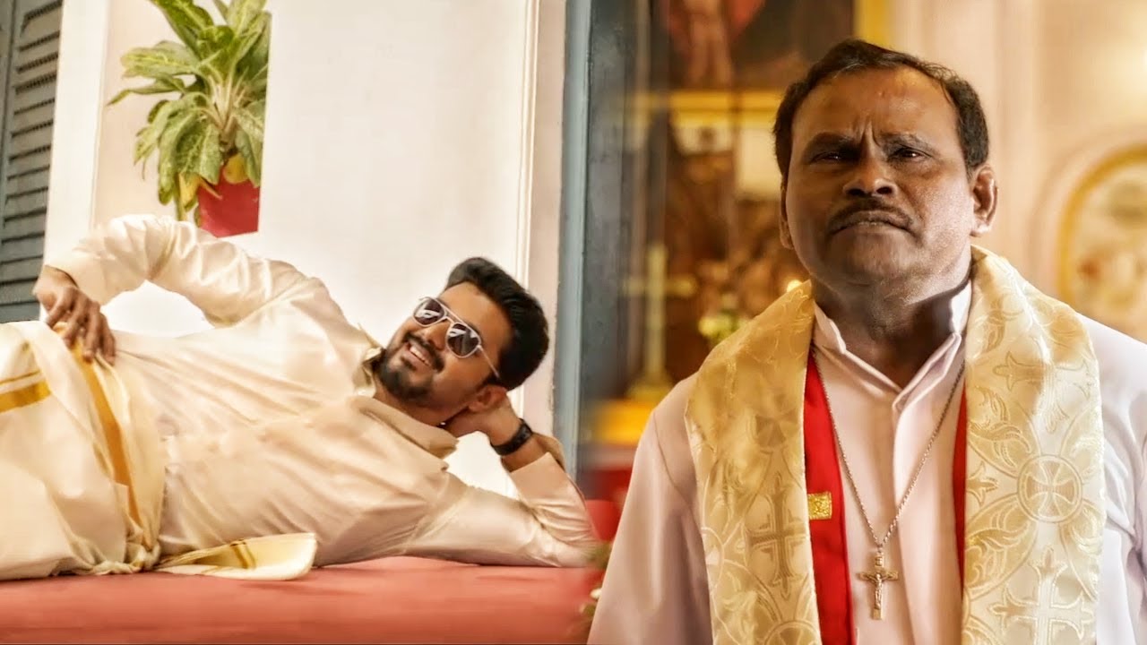 Vijay चर्च में से कल्टी मार रहा है | #Bigil फिल्म का मजेदार Comedy सीन ...