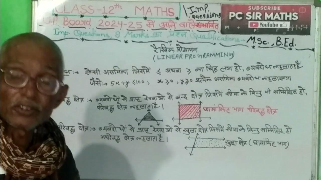 Class 12 maths linear programming imp facts by pc sir youtube