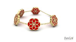 18 Karat Gold Luciana Red Agate Bracelet - PGBRG34602