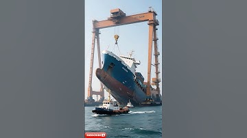 Crane Hook Snaps—Cargo Ship Plunges Back, Waves Tower! #SeaRescue #CraneFail