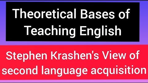 B.Ed 1st sem// English//Stephan Krashen
