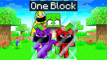Locked on ONE BLOCK with SMILING CRITTERS in Minecraft!