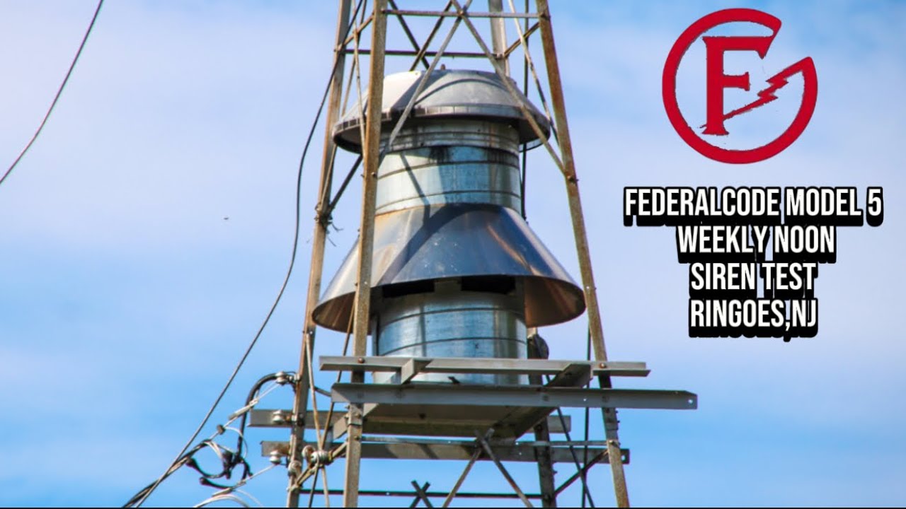 *8 PORT* Federalcode Model 5 Siren Weekly Noon Siren Test In Ringoes,NJ 