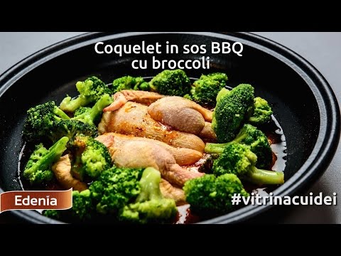 Coquelet In Sos Bbq Cu Broccoli Youtube