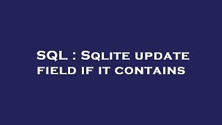 Famous SQL : Sqlite update field if it contains Net Worth