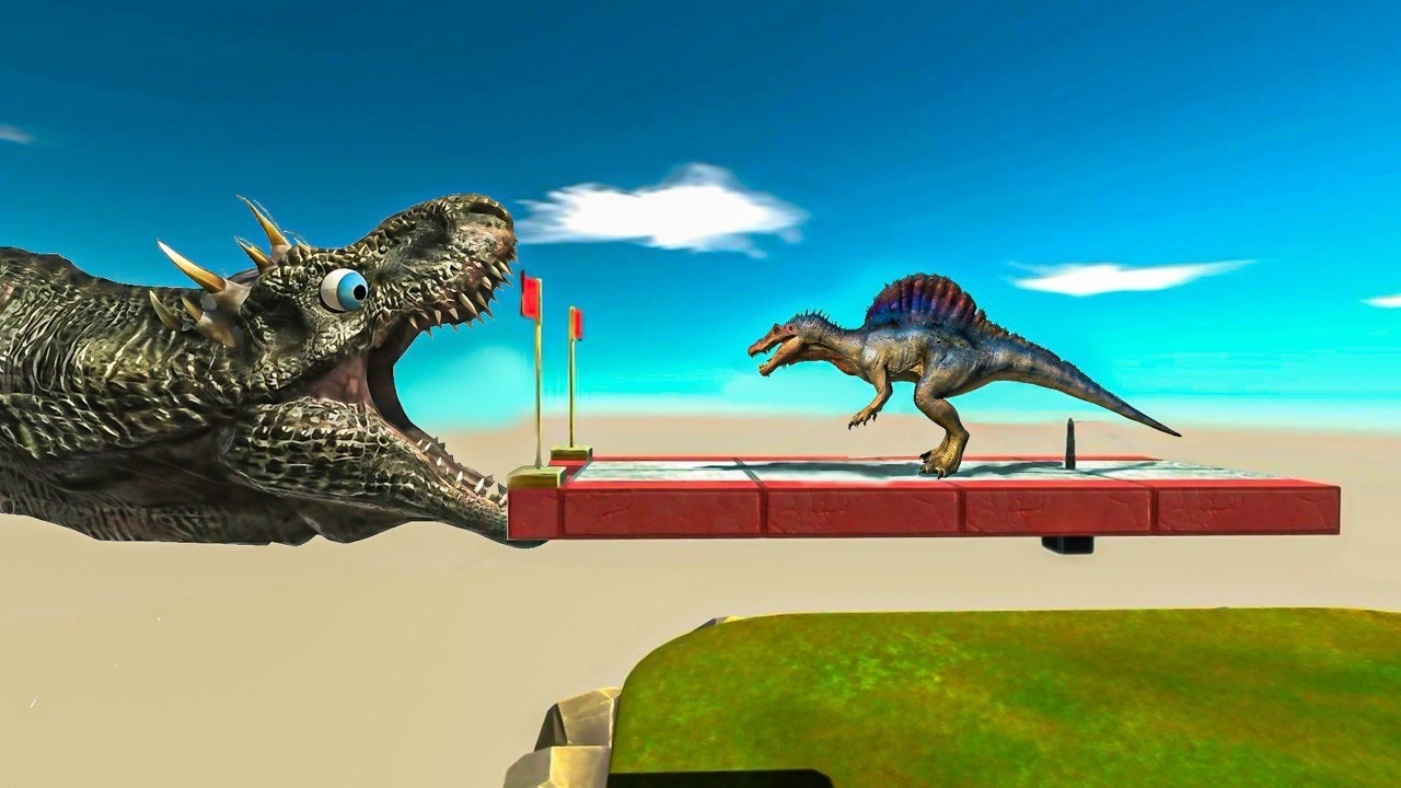 What would happen if a dinosaur got caught in such a big mouth?