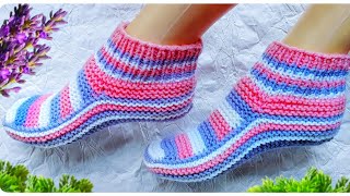 картинка: 👌УЮТНЫЕ ДОМАШНИЕ СЛЕДКИ НА ДВУХ СПИЦАХ. Подробный мастер класс