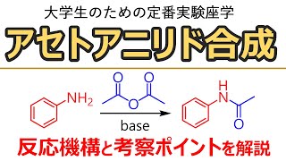 【大学実験解説】アセトアミドの合成：アニリンのアセチル化【有機化学】