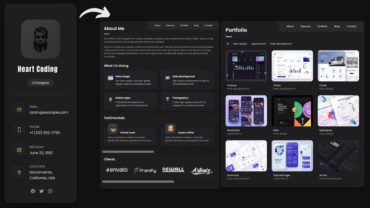 Create a Dynamic Portfolio Website with HTML CSS and JavaScript | Step ...