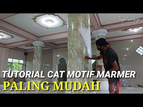 CARA MUDAH MEMBUAT MOTIF WASH,MARMER PADA TIANG MENGGUNAKAN CAT MINYAK | MARBLE PAINTING EFFECT
